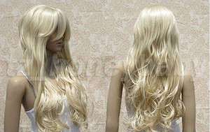   Blonde White Lady Fashion Loose Full Wig VOGUE Wigs+fre gift!  