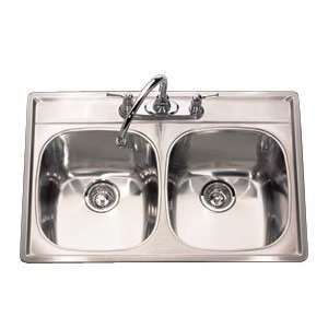   Kindred D223395K3 Double Bowl Topmount 20 Gauge Sink: Home & Kitchen