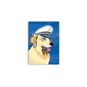 Paper Russells Grreen Greeting Card  4.5X6.5 Golden R withCaptain 