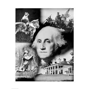  George Washingtons face superimposed over a montage of 