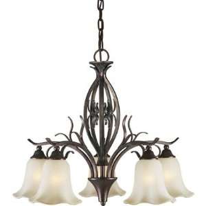  Forte 2505 05 27 Chandelier, Black Cherry Finish with 