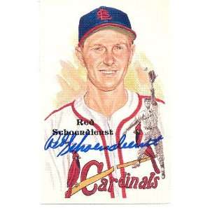  Autographed/Hand Signed Red Schoendienst Perez Steele Post 