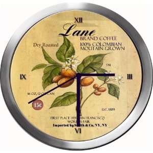  LANE 14 Inch Coffee Metal Clock Quartz Movement Kitchen 