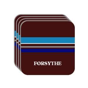 Personal Name Gift   FORSYTHE Set of 4 Mini Mousepad Coasters (blue 