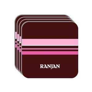 Personal Name Gift   RANJAN Set of 4 Mini Mousepad Coasters (pink 