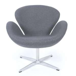 Swan Chair, Cadet Grey Tweed Cashmere Wool: Home & Kitchen