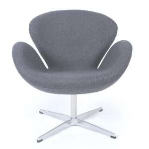  Swan Chair, Cadet Grey Tweed Cashmere Wool