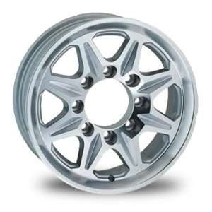   T04 Silver Machined Aluminum Trailer Wheel 8 on 6.50: Automotive