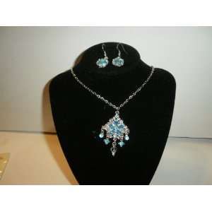  Blue Rhinestone Necklace and Earrings: Everything Else