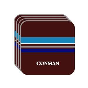 Personal Name Gift   CONMAN Set of 4 Mini Mousepad Coasters (blue 