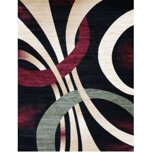  Black Burgundy 8x11 Area Rugs Carpet Modern Abstract: Home & Kitchen