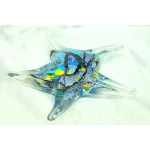  Glass Starfish Paperweight   Hand Blown Approximately 4.5 