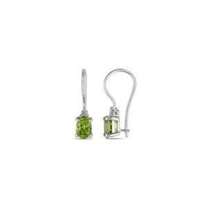 ZALES Oval Peridot and Diamond Accent Drop Earrings in Sterling Silver 