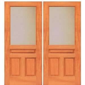  141 2 72x80 (6 0x6 8) Mahogany 3 Panel Double Door 