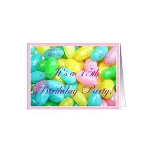  15th Birthday Party Invitation Jellybeans Card Toys 