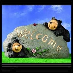   : Welcome Rock Bears Collectible Sculpture Figure 17H: Home & Kitchen