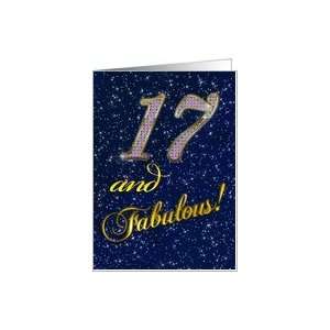  17th Birthday party with diamond stars effect Card Toys 