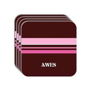 Personal Name Gift   AWES Set of 4 Mini Mousepad Coasters (pink 