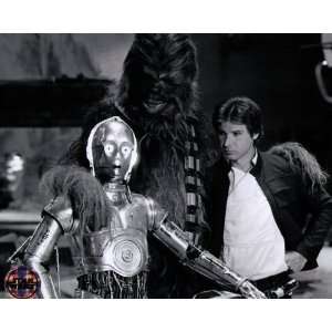  Star Wars Chewbacca, C3PO, & Hans Solo Black and White 