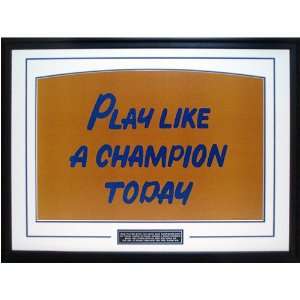  Notre Dame Play Like A Champion Today Sign Framed: Sports 