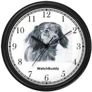 Dachshund (Longhaired) Dog Wall Clock by WatchBuddy Timepieces (Hunter 