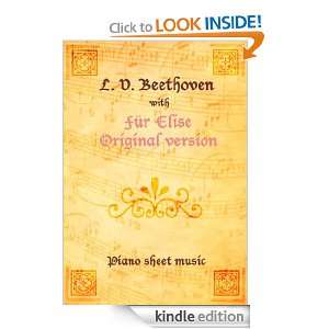 Für Elise Original version Piano Sheet Music Ludwig van Beethoven 