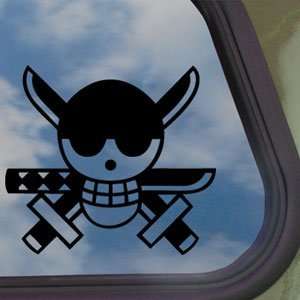   Zoro Flag Black Decal Pirate Cartoon Anime Sticker: Home & Kitchen