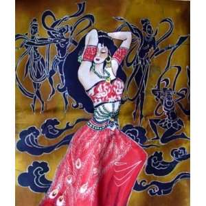  High Quality Chinese Art Batik Tapestry Dancing Girl 