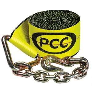   Cargo Control 4527 CX 4 x 27 Yellow Winch Strap w/ Chain Anchor