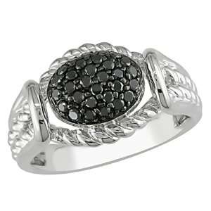  1/3 Carat Black Diamond Ring in Sterling Silver Jewelry