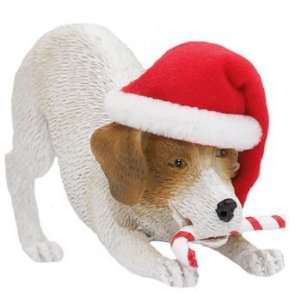  Jack Russell Playing With Candy Cane Christmas Ornament 