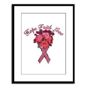  Large Framed Print Cancer Pink Ribbon Survivor Hope Faith 