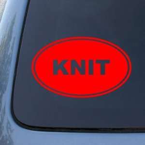  KNIT   Vinyl Car Decal Sticker #1532  Vinyl Color: Red 
