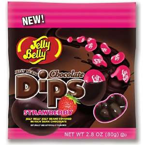 Jelly Belly Chocolate Dips, Strawberry 2.8 Oz   Pack of 12:  