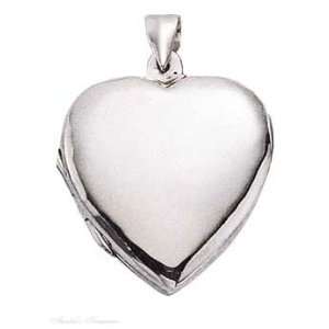  Sterling Silver Large Engraveable Plain Heart Locket 