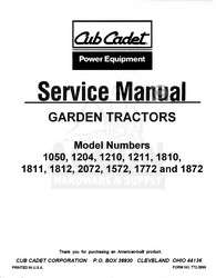 CUB CADET 1050 1204 1210 1211 1572 1772 Service Manual  