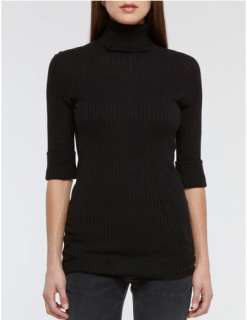 NWT Vince Skinny Rib Turtleneck Size XS   Black 822508906499  