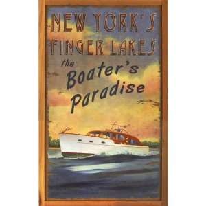   Finger Lakes Boaters Paradise Vintage Style Wood Sign