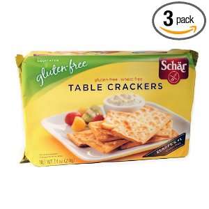 Schar Table Crackers Gluten Free, 7.4 Ounce (Pack of 3)  