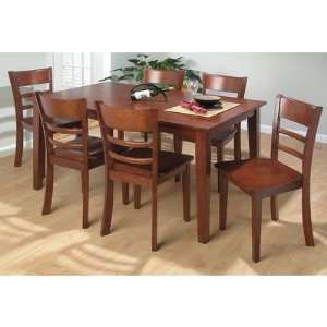   Fixed Top Solid Wood Table Dining Set in Ailey Brown: Home & Kitchen