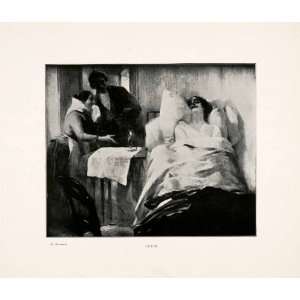 1903 Print Death Home Portrait Sickness Home Albert Besnard France 