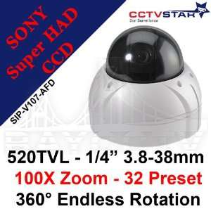   CCTV Surveillance Security Compact PTZ Camera w/ 360° Endless Pan & 5