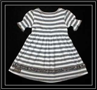 Matilda Jane ~ Hotline Gray Stripe Lap Dress ~ Size 4 LKNW HTF 