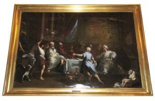 Lazarus Feast of Dives Oil Painting by Prass 1856  