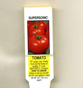 25) SUPERSONIC TOMATO PICTURE PLANT TAGS LABELS  