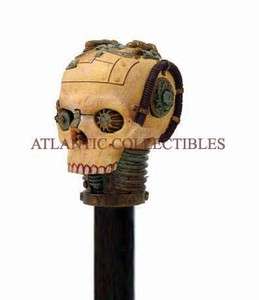 STEAMPUNK SKULL HANDLE SWAGGER STICK WALKING CANE VICTORIAN DISPLAY 