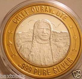 NATIVE AMERICAN INDIAN .999 Pure Silver CHIEF OURAY, UTE  