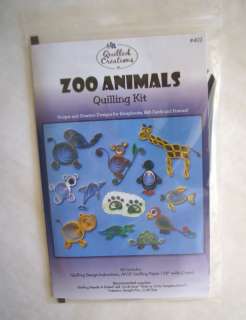 ZOO ANIMALS Quilling Kit Instructions & Paper  