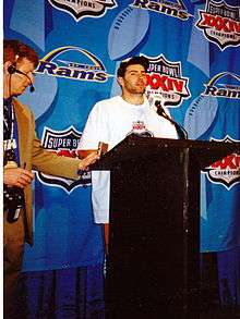 Kurt Warner at post game press conference for Super Bowl XXXIV