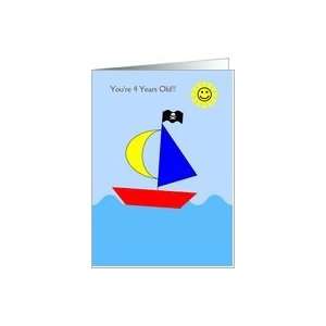  4 Year Old Birthday Card   Boat Card Toys & Games